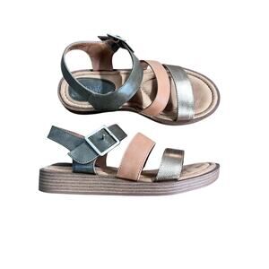 Euro Soft By Sofft Copper/Leather Strappy Cushioned Sole Sandals Size 6.5